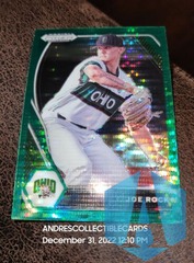 2021 Prizm Draft Picks Joe Rock #PDP68 Green Pulsar Parallel Rockies RC